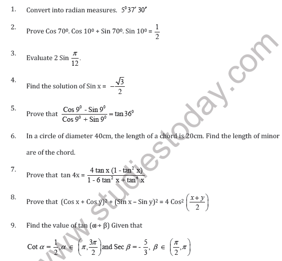 Trigonometry Class 11 Ncert Textbook Pdf 4817